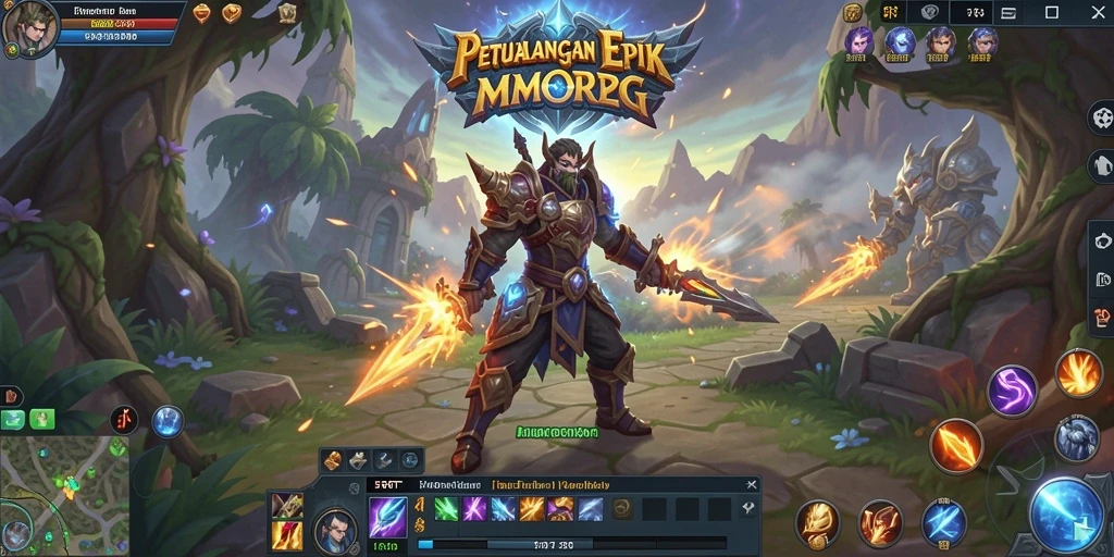 Tampilan menarik dari gameplay MMORPG di 5RT.