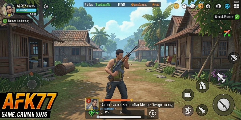 Tampilan gameplay AFK77 yang seru dan penuh warna.
