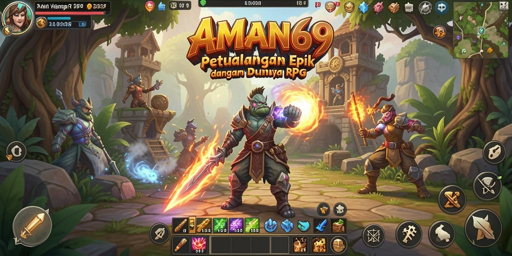 Tampilan menarik dari gameplay RPG di AMAN69 yang menonjolkan petualangan karakter.