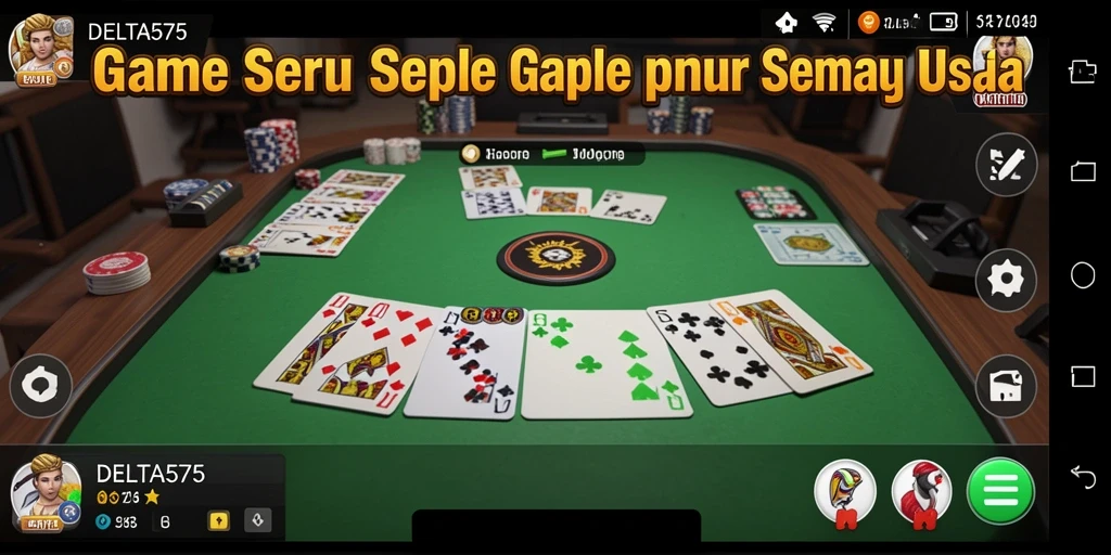 Tampilan gameplay Gaple yang seru dan interaktif di DELTA575.