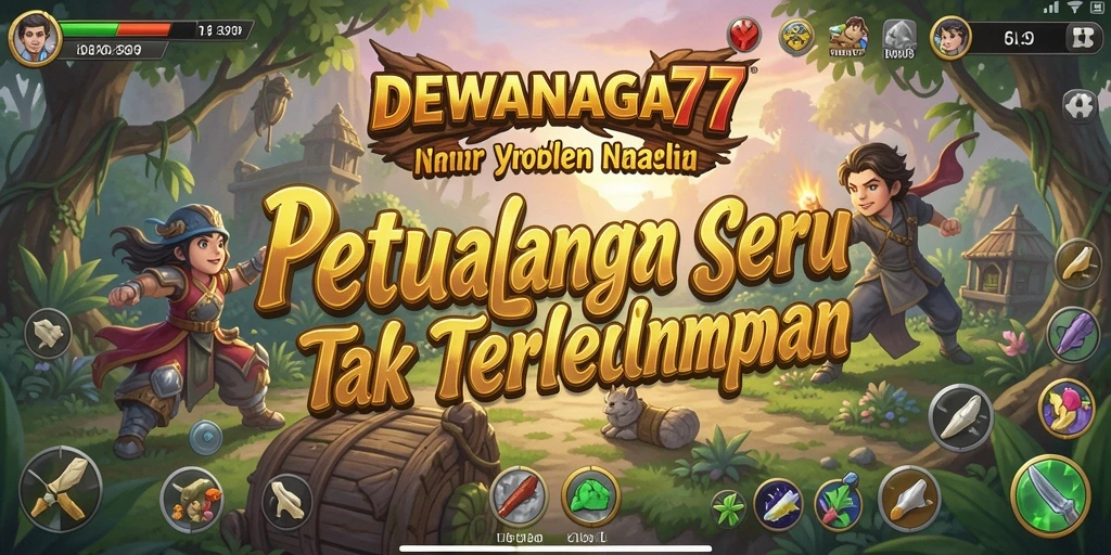 Tampilan gameplay DEWANAGA77 yang memukau dan penuh aksi petualangan.