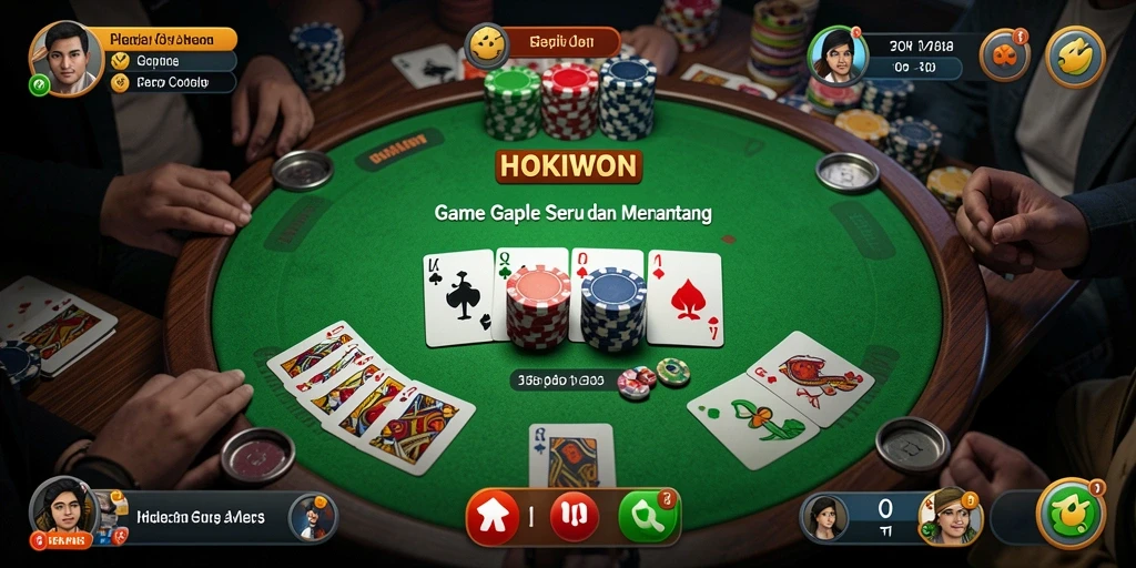 Screenshot utama HOKIWON menampilkan gameplay seru Gaple.