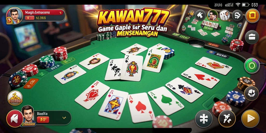 Screenshot KAWAN777 menampilkan intensitas permainan Gaple yang seru.