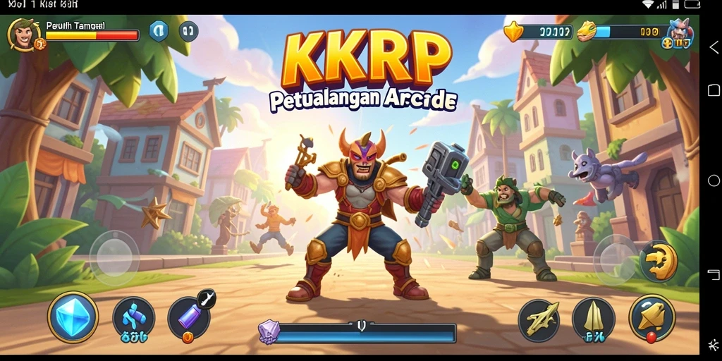 Screenshot KKRP menampilkan gameplay seru dan menantang di level Arcade.