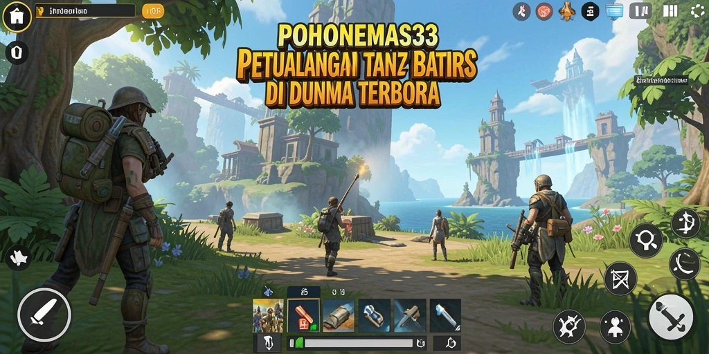 Tampilan dunia terbuka POHONEMAS33 dengan pemandangan yang menakjubkan.