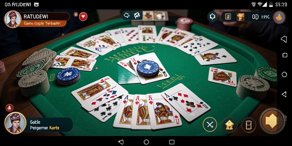 Tampilan seru dari gameplay Gaple di RATUDEWI.