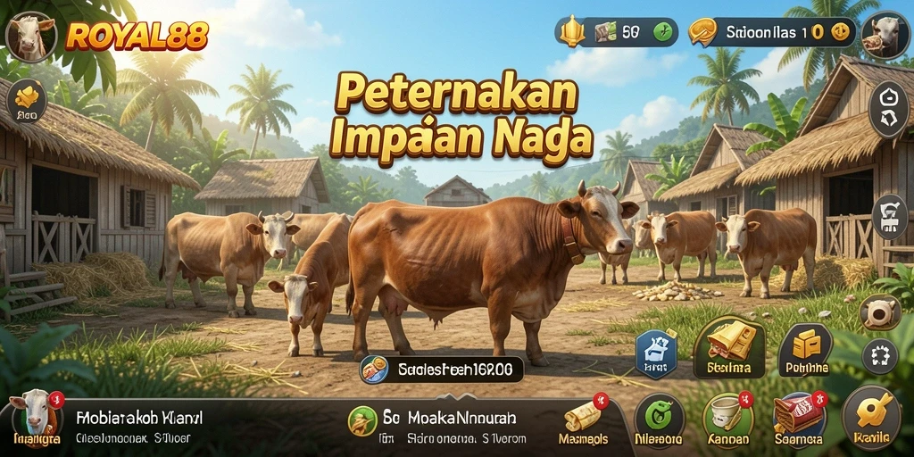 Tampilan screenshot ROYAL88 menampilkan aktivitas bertani yang seru.