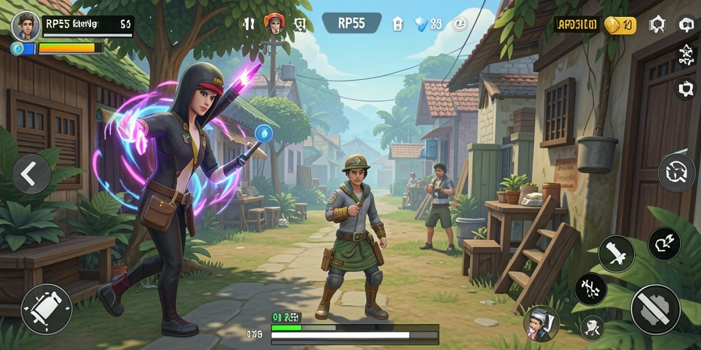 Tangkapan layar gameplay RP55 menampilkan interaksi musik yang seru.