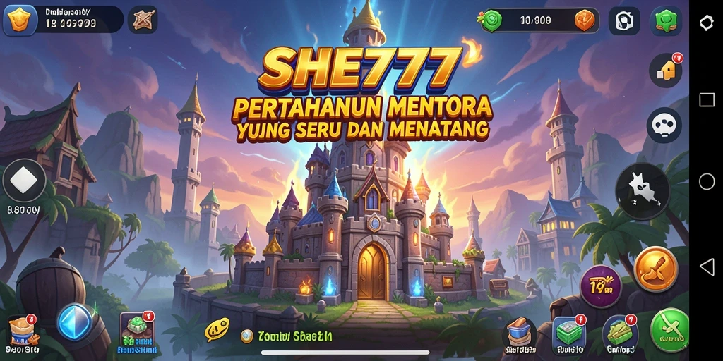 Tampilan menarik dari gameplay SHE777 dalam Tower Defense.
