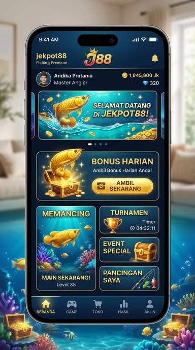 Tampilan utama aplikasi jekpot88 yang ramah pengguna.